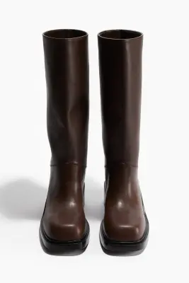 Bottes à talon bloc - Marron foncé — photo 1