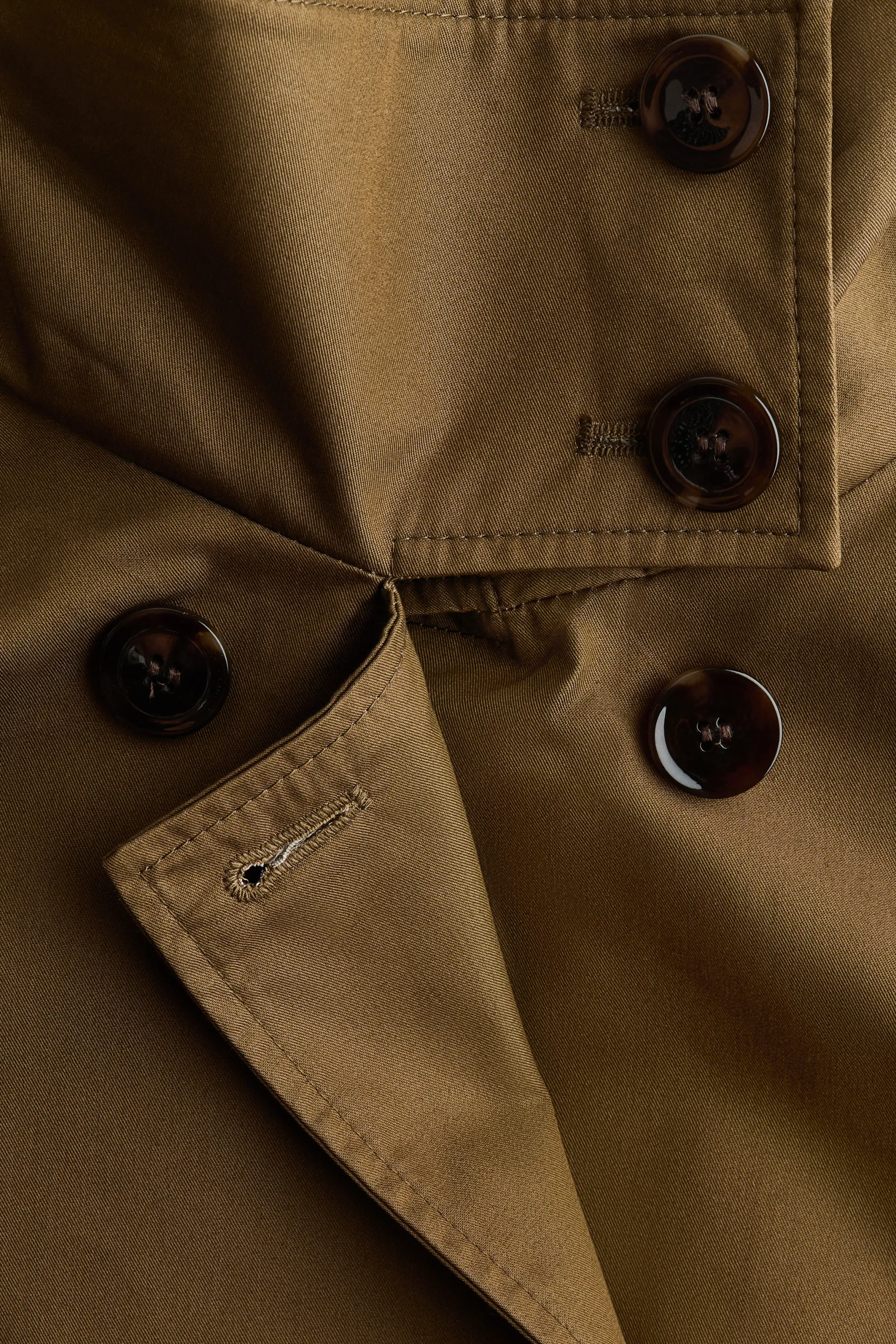 Trench-coat court - Vert kaki foncé