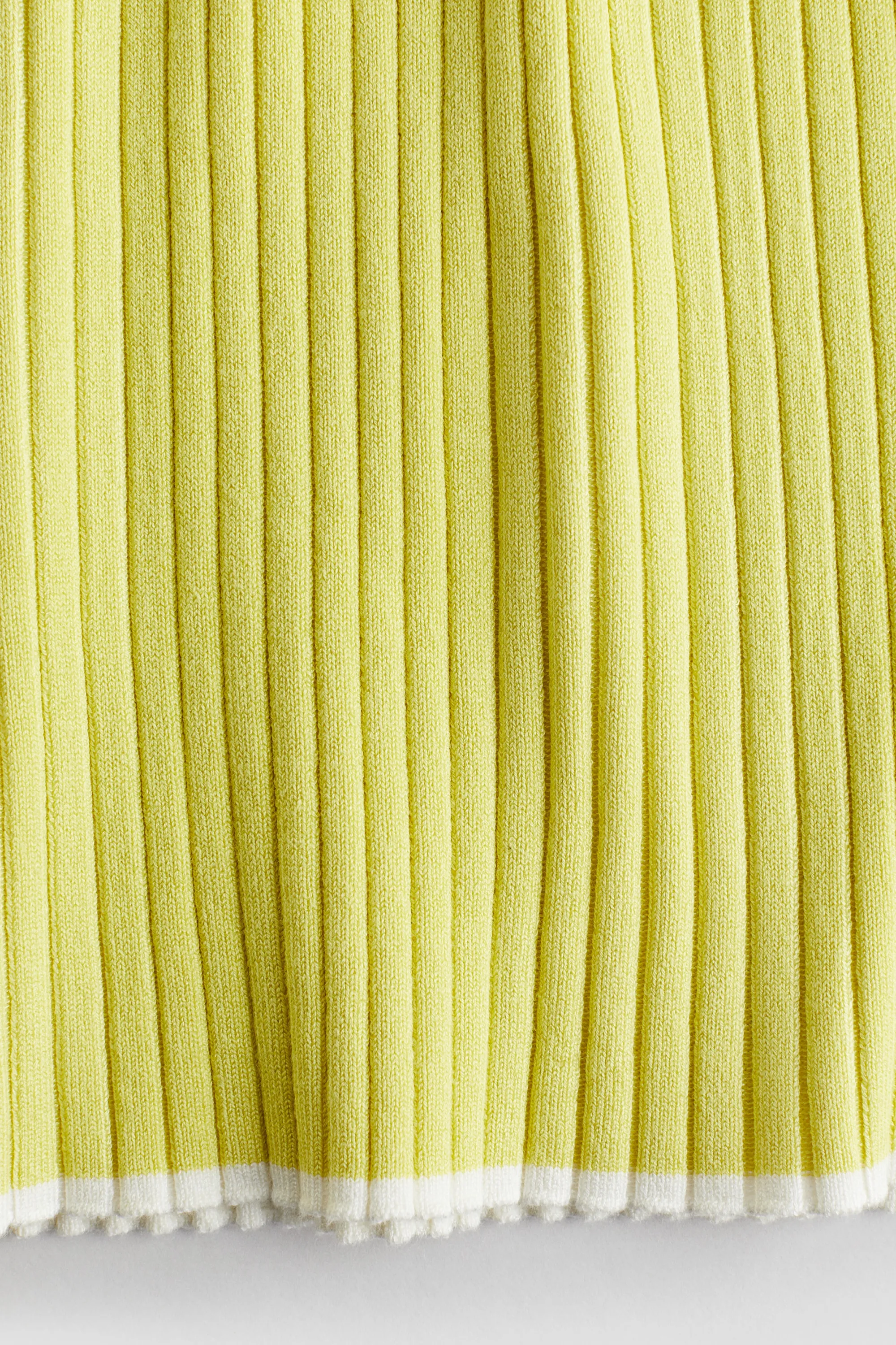 Top en maille côtelée - Jaune clair