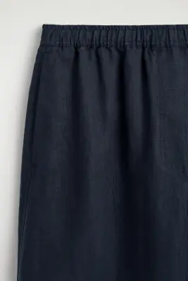 JUPE-CULOTTE EN LIN - BLEU MARINE — photo 5