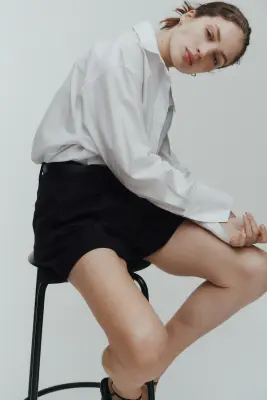 Short à plis - Noir — photo 3