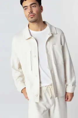 Veste Crème Manches Longues en Lyocel, Tencel / Coton Organique