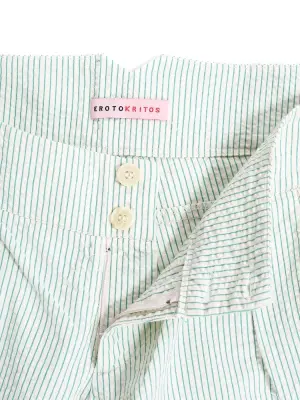 Petit short en coton à rayures blanc et vert Taille 36/38 — photo 4