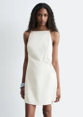 Robe courte en lin - Blanc — photo 1