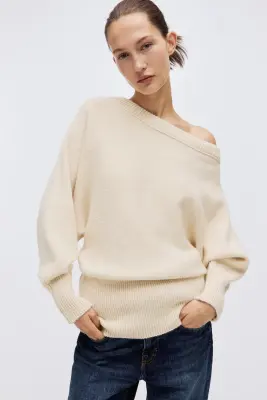 Pull asymétrique - Jaune clair — photo 1