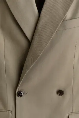 Veste Relaxed Fit à fermeture croisée - Beige foncé — photo 4