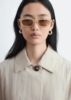 Veste trois-quarts ceinturée - Beige clair — photo 2