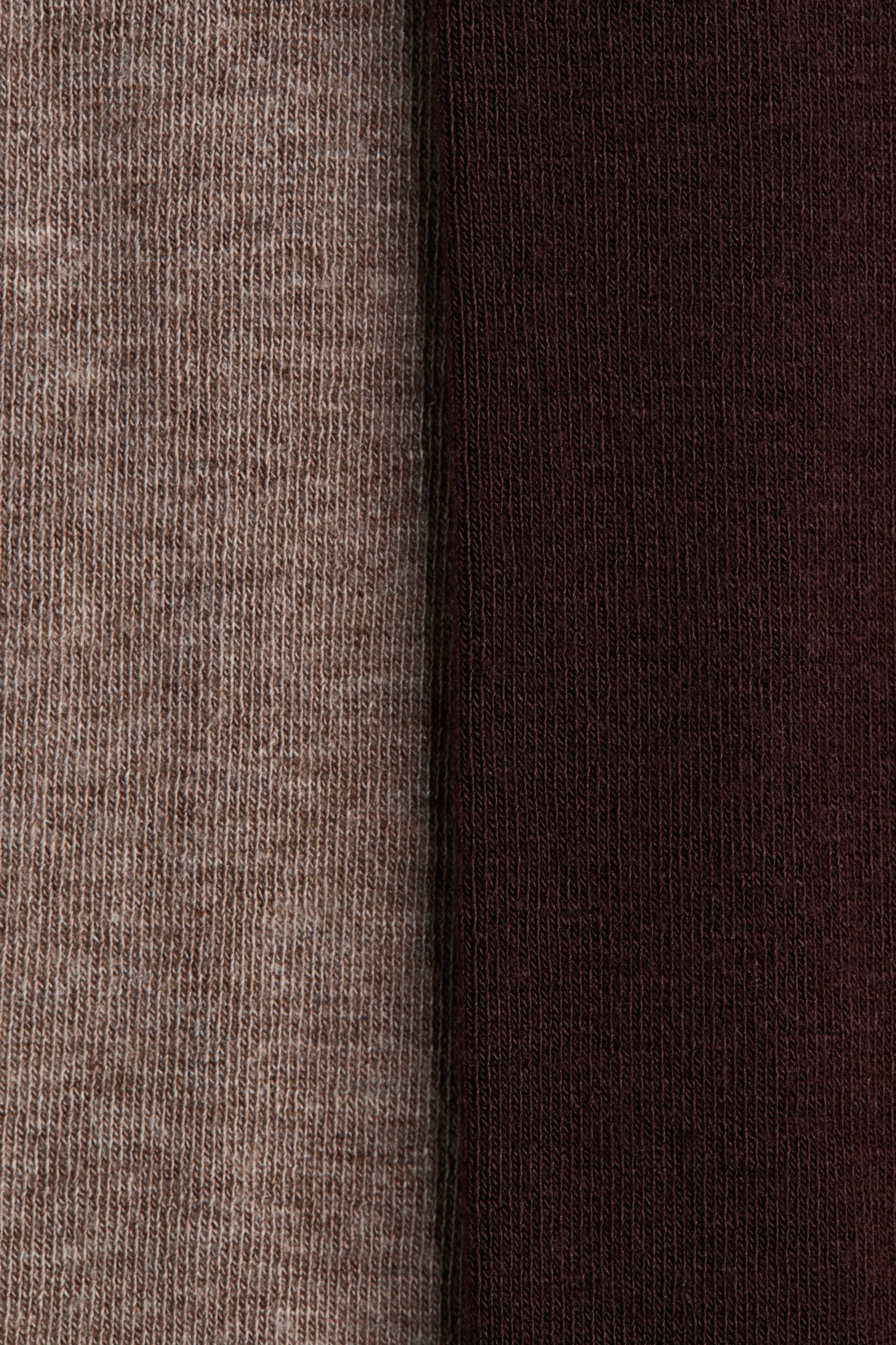 Lot de 2 collants en maille fine - Bordeaux/beige chiné