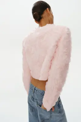 Veste courte avec application - Rose clair — photo 3