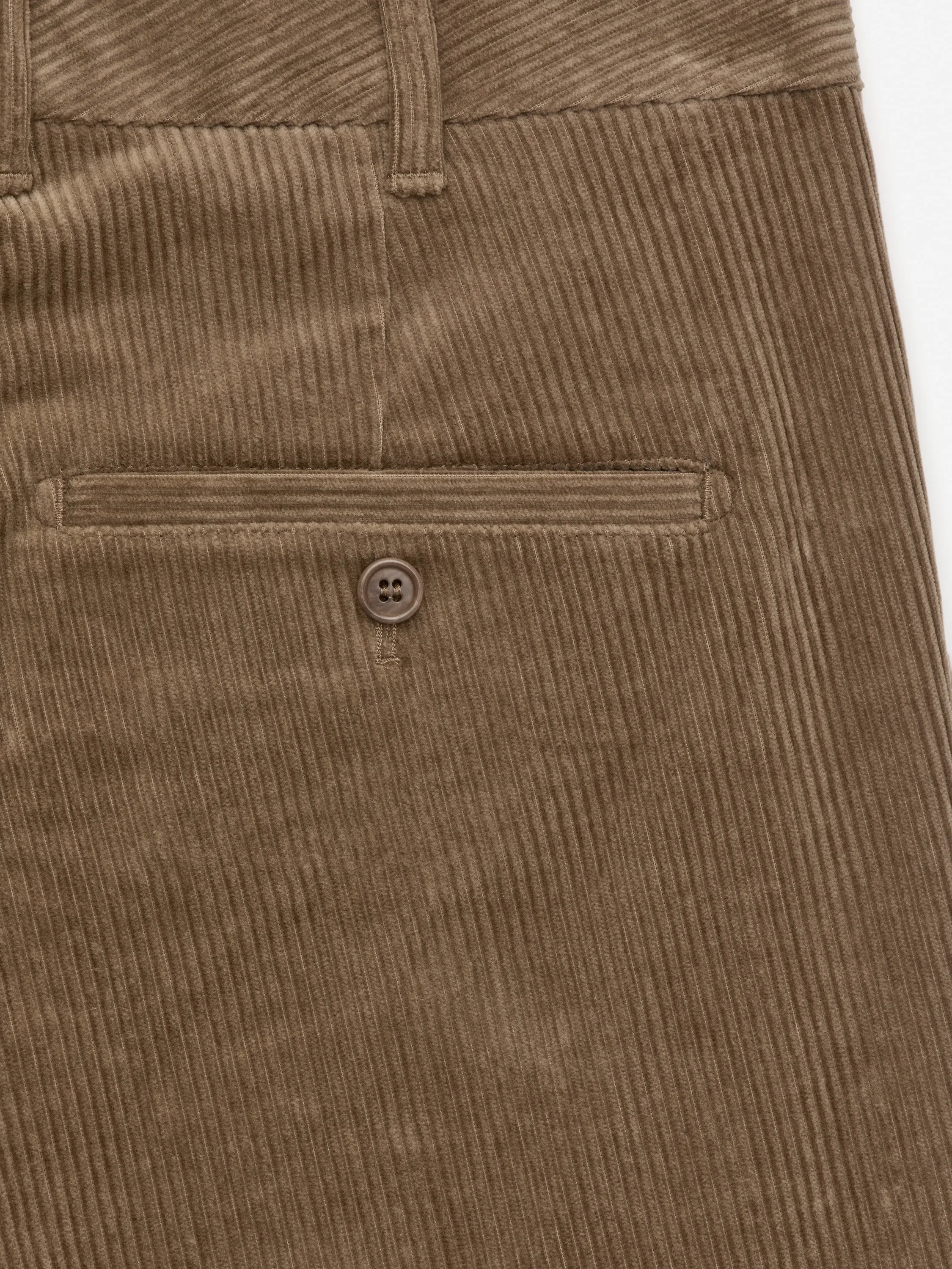 Pantalon chino droit en velours côtelé - Beige foncé