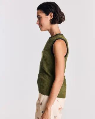 Top Kahny olive et noir — photo 5