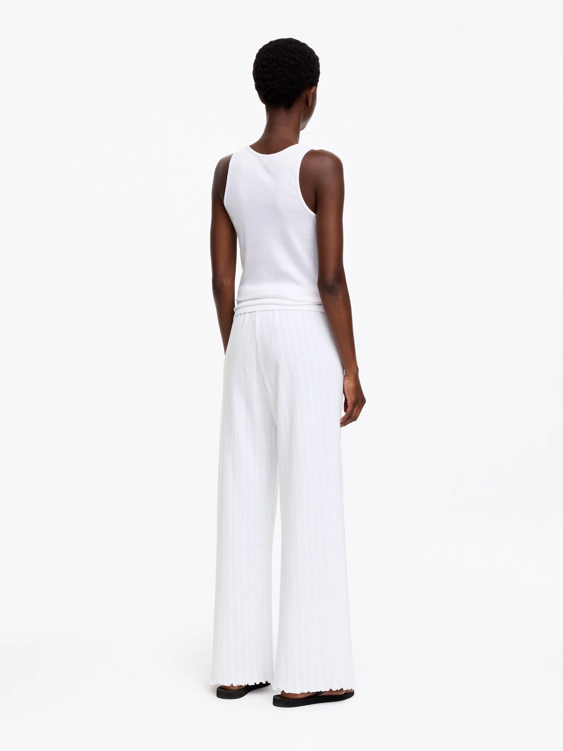 Pantalon en maille pointelle - Blanc