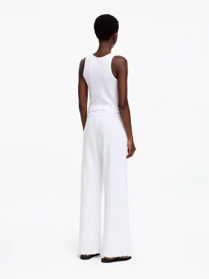 Pantalon en maille pointelle - Blanc — photo 1