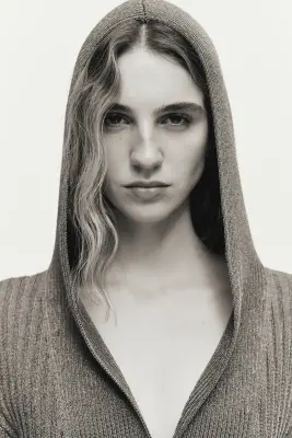 Hoodie métallisé en maille côtelée - Gris foncé — photo 1