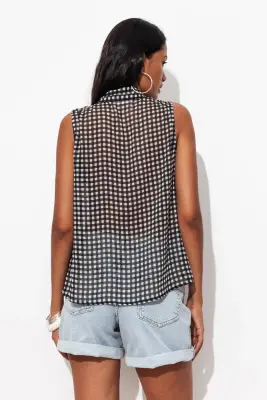 Blouse lavallière sans manches — photo 4
