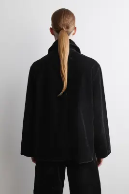 FLOCKED-DENIM JACKET - NOIR — photo 4