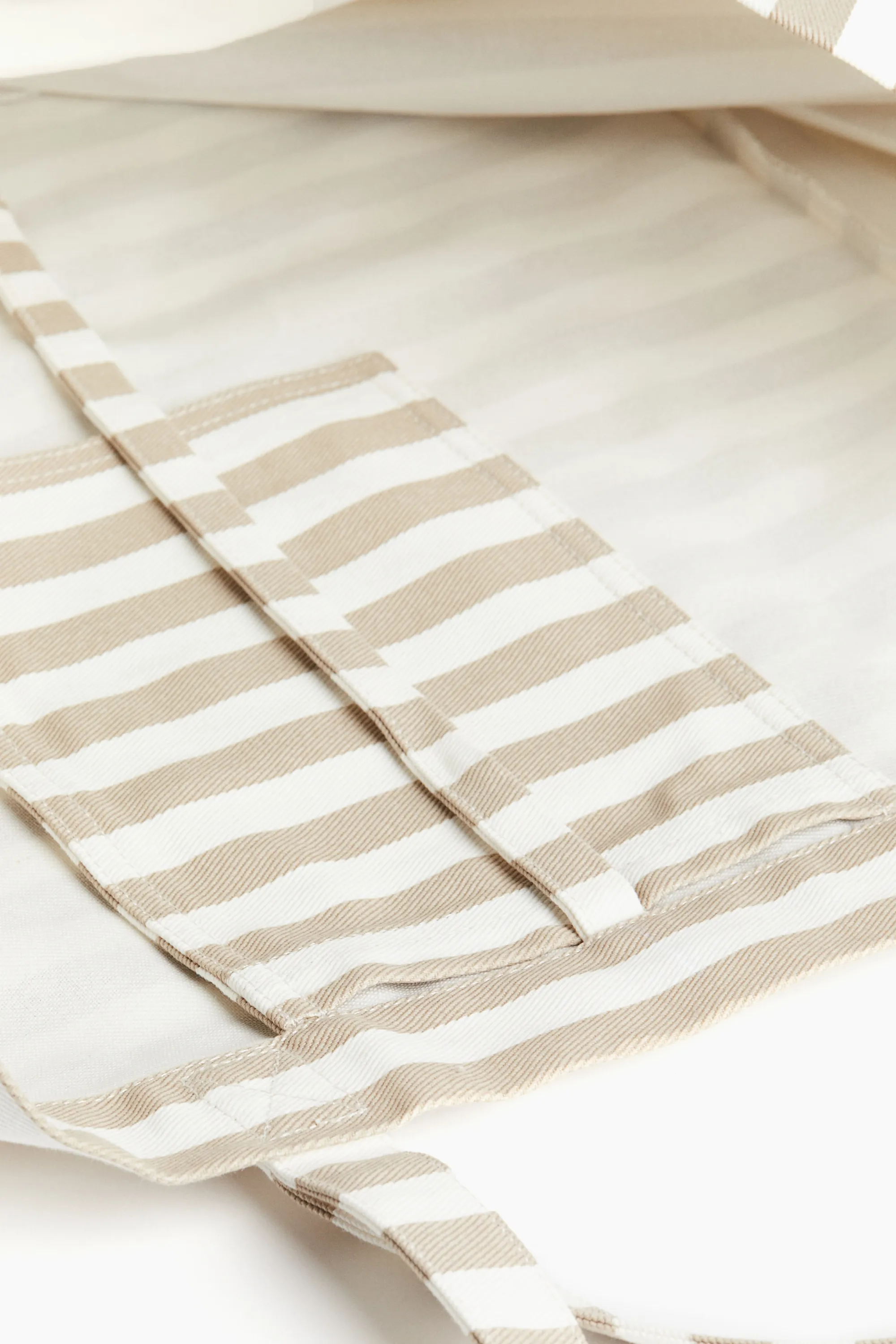 Sac de plage en toile de coton - Beige/rayé