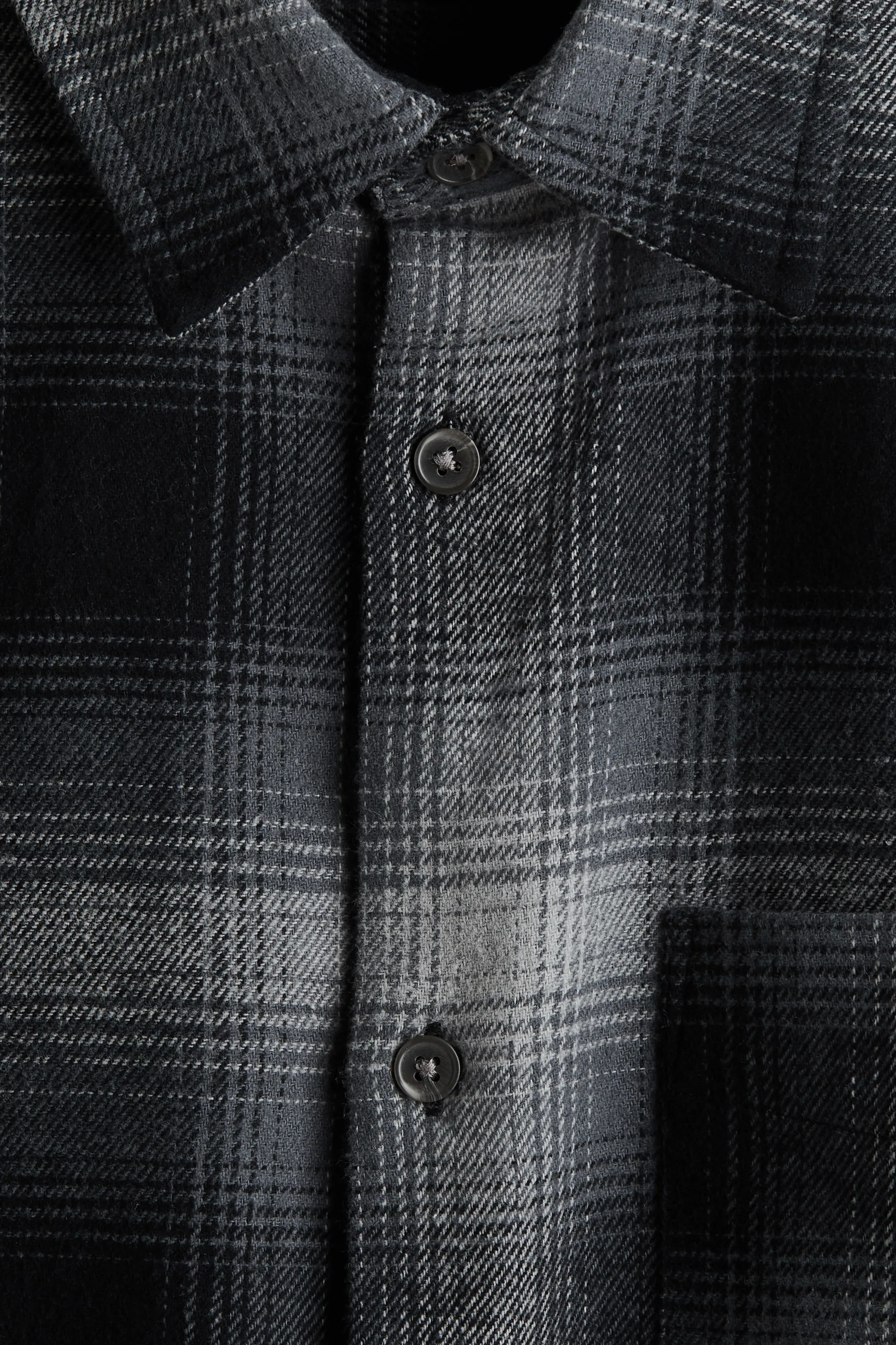 Chemise Loose Fit en flanelle - Gris/carreaux