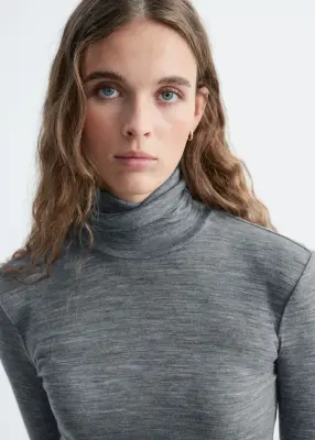 Wool Turtleneck Top - Gris — photo 3