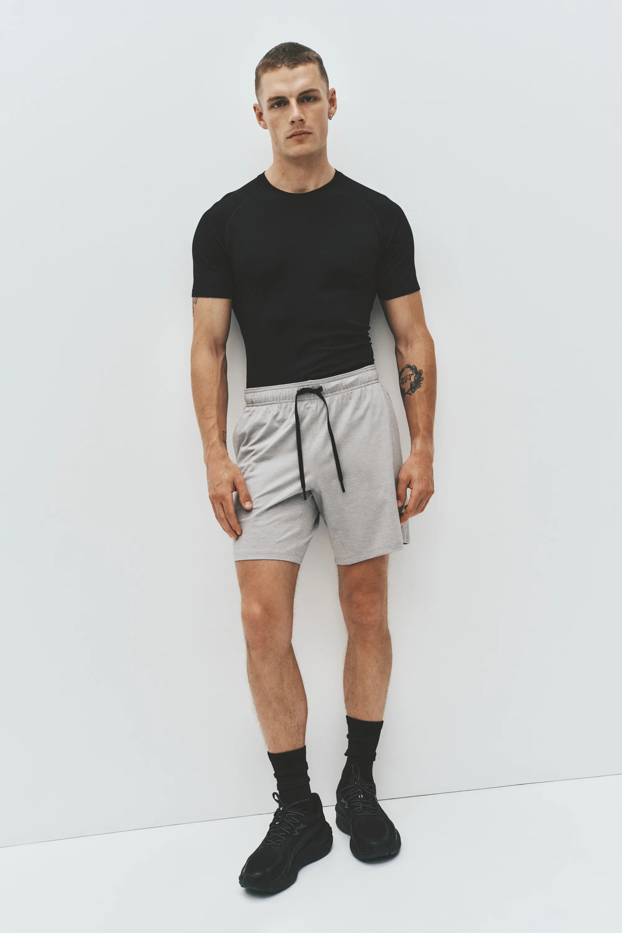 Short de sport DryMove™ - Gris clair chiné