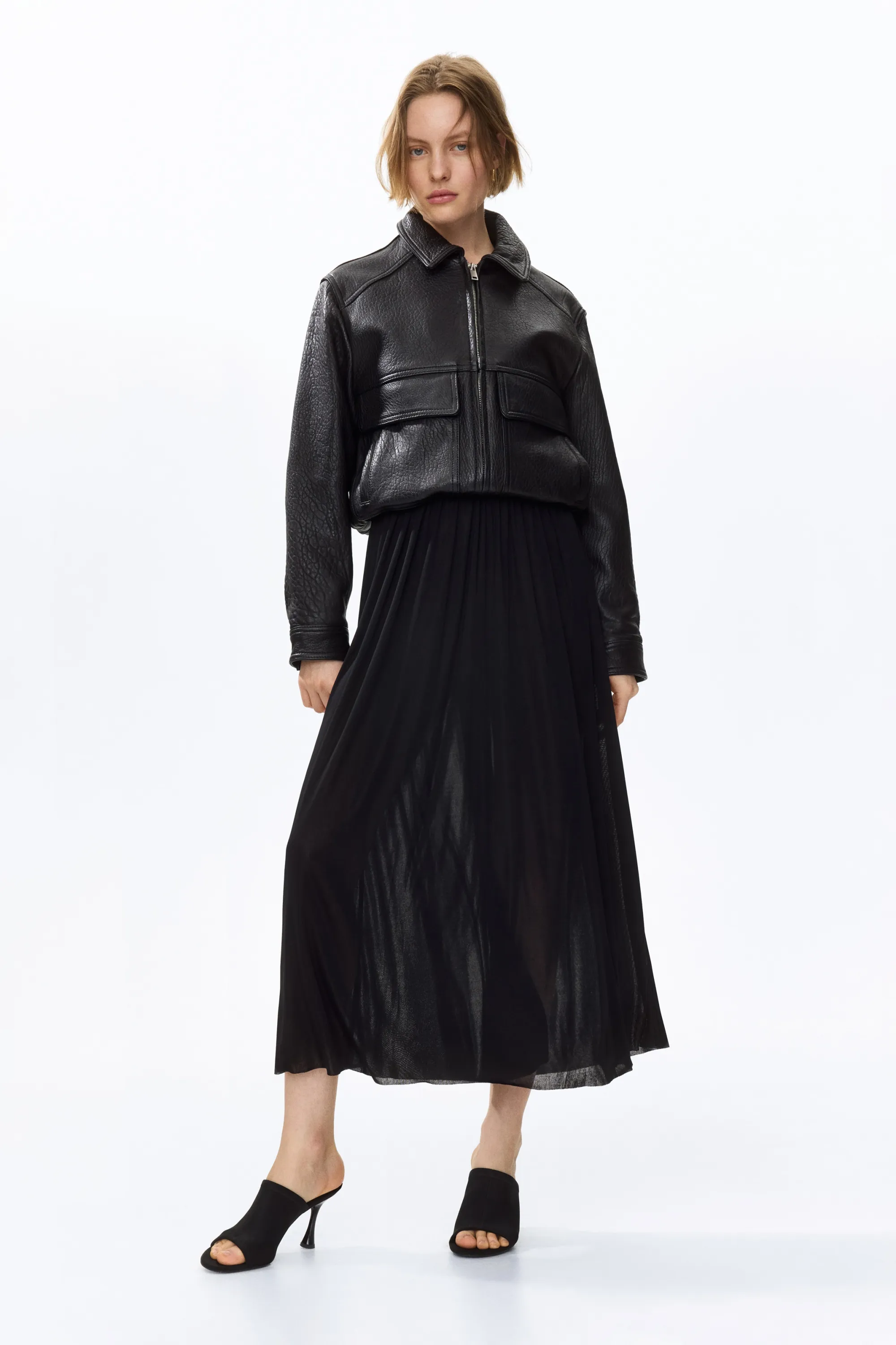 Robe épaules nues en jersey - Noir