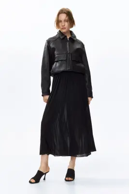 Robe épaules nues en jersey - Noir — photo 1
