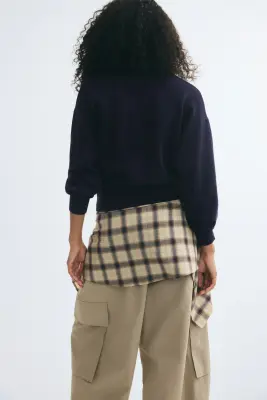 Pull en maille fine avec col zippé - Bleu marine/Le Studio — photo 3