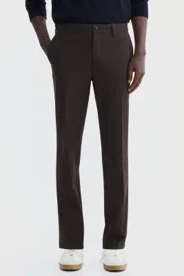 Pantalon chic Slim Fit - Marron foncé — photo 1