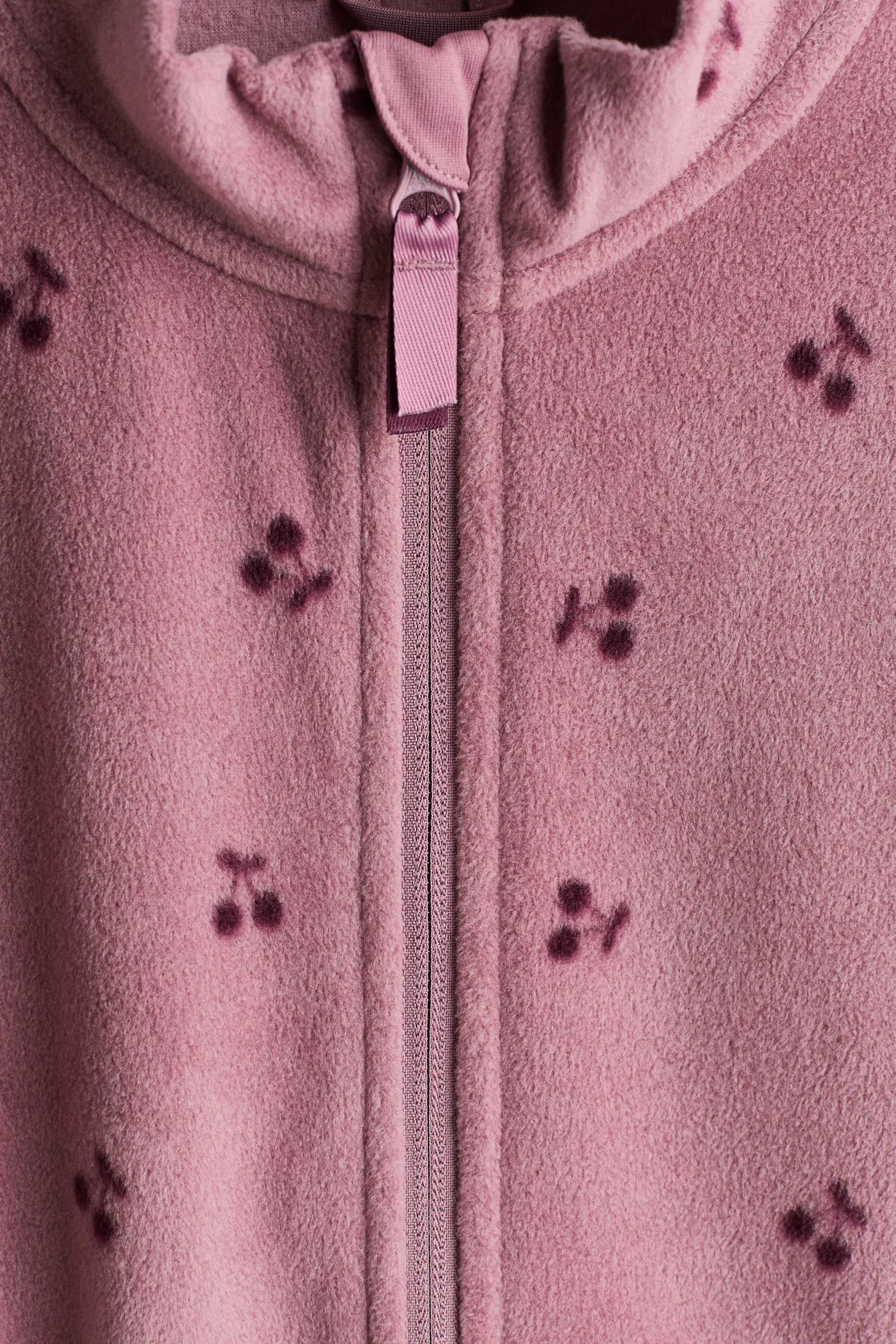 Veste en polaire à motif - Rose ancien/cerises