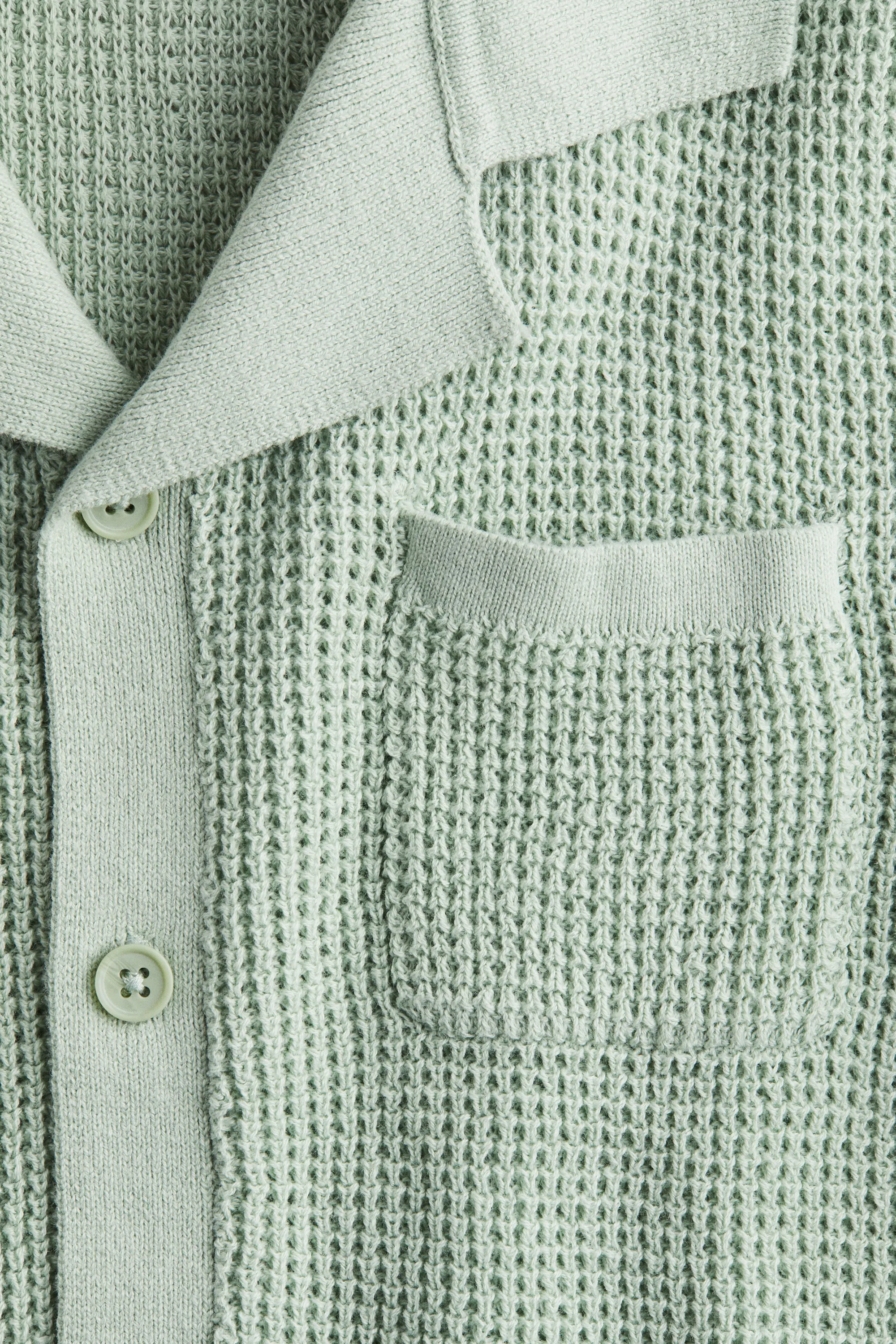 Chemise en maille avec col cubain - Vert clair