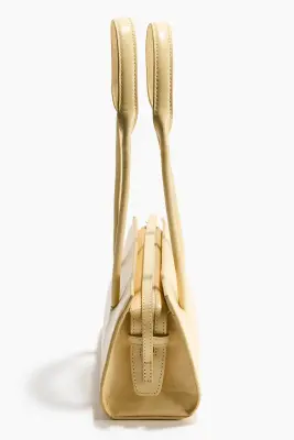 Petit sac porté épaule en cuir - Jaune clair — photo 5
