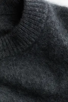 Pull oversize en laine - Gris foncé — photo 4