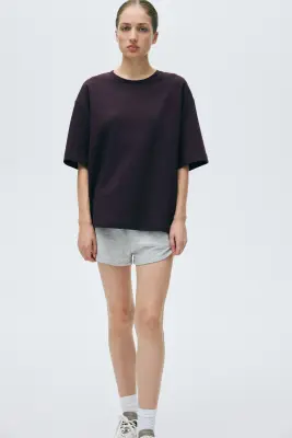 T-shirt en interlock - Violet foncé — photo 1