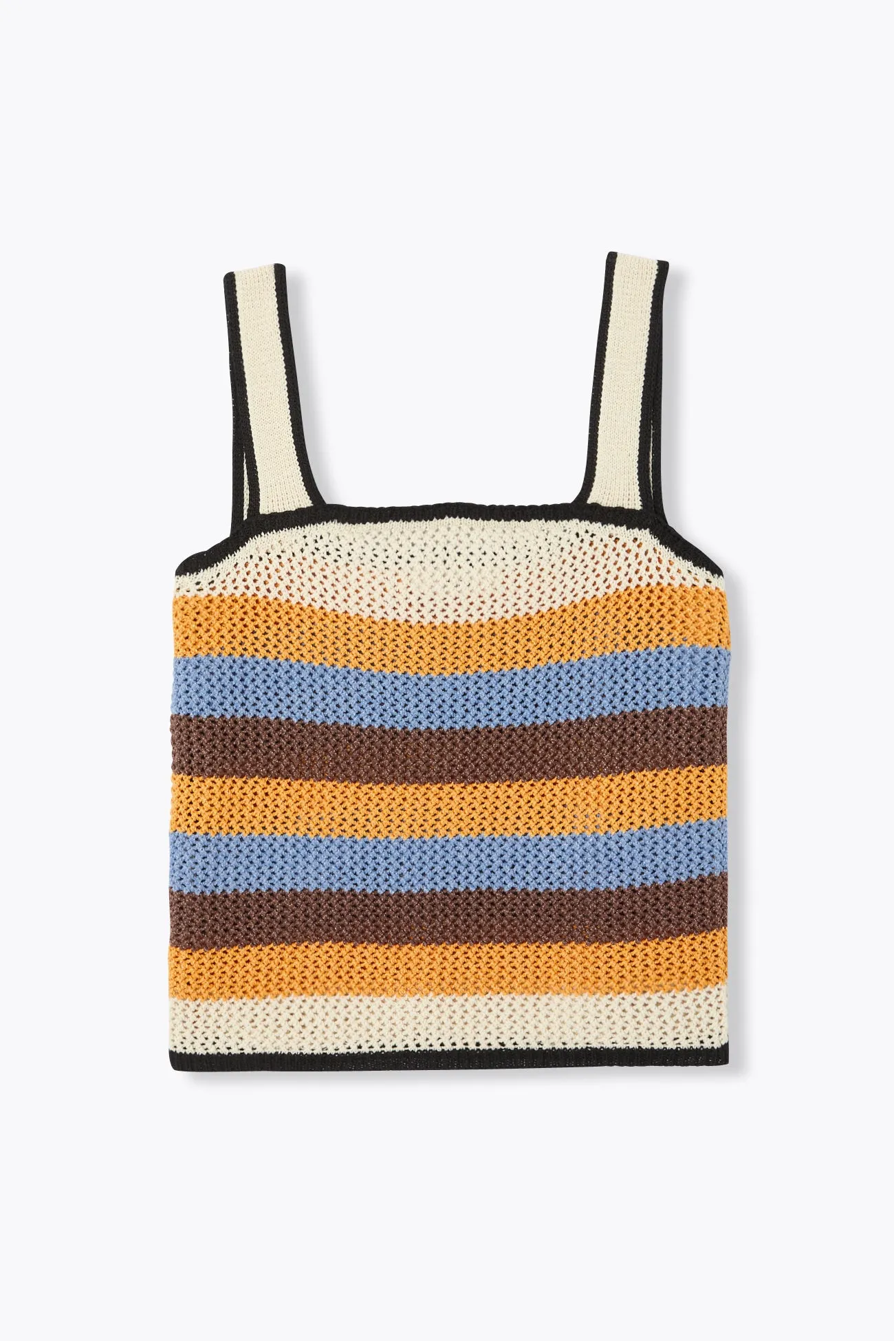 Débardeur rayé en crochet