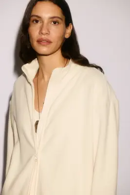 Veste de sport Regular Fit en polaire - Abricot clair — photo 1