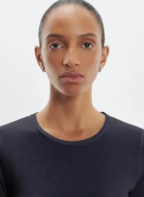 T-shirt en coton organique et cachemire — photo 3