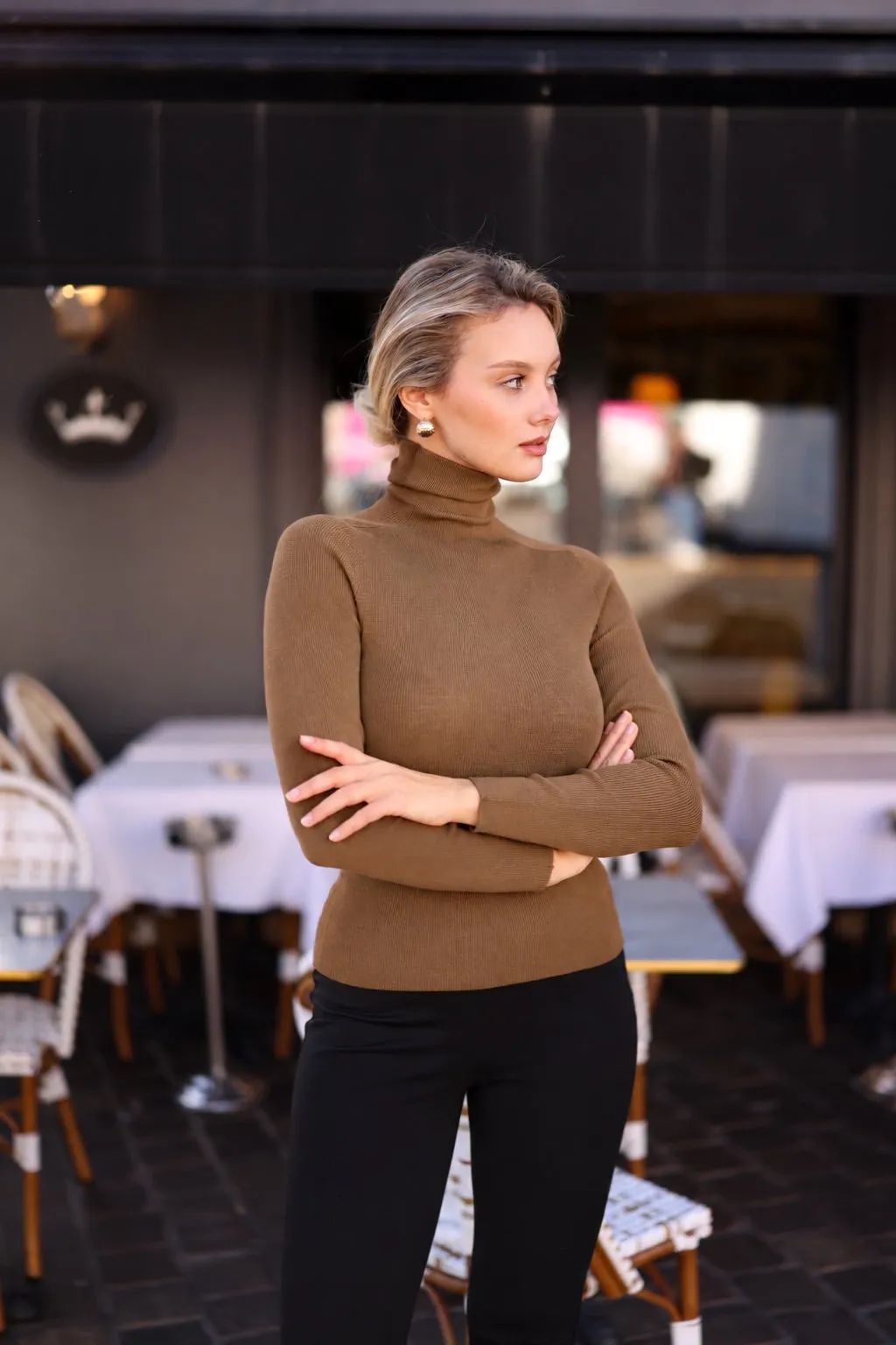 Garance Merino Wool Top - Beige