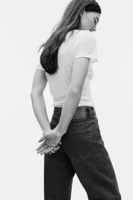 Wide High Jeans - Bleu denim foncé — photo 3
