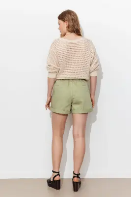 Short en jean à boutons Femme — photo 4