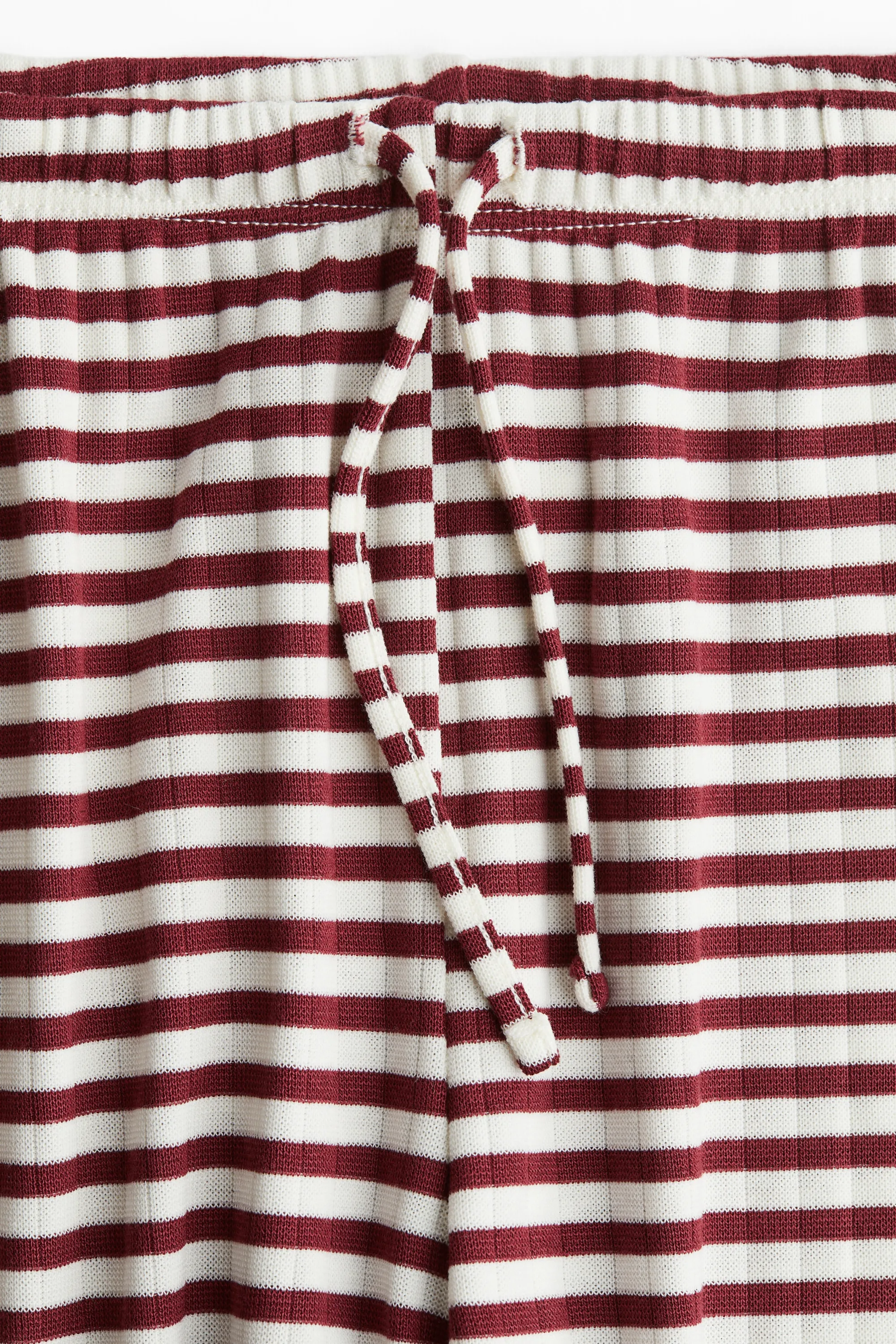 Pantalon large avec cordon de serrage - Bordeaux/rayé