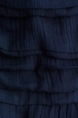 Robe plissée à encolure bateau - Bleu marine — photo 5