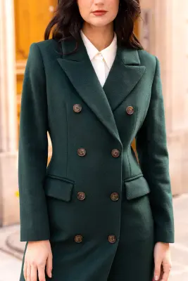 Frederick Wool Coat - Emerald — photo 5