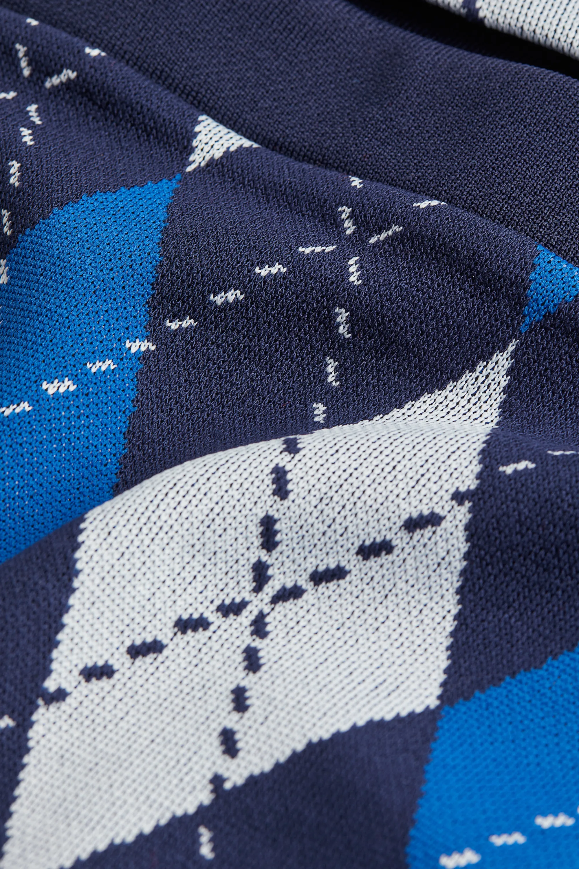 Robe avec ouverture - Bleu foncé/motif argyle