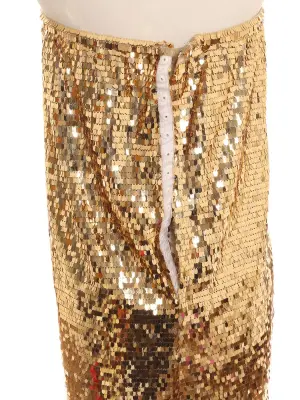 Robe de cocktail bustier brodée de sequins dorés Prix boutique 1400€ Taille S — photo 4