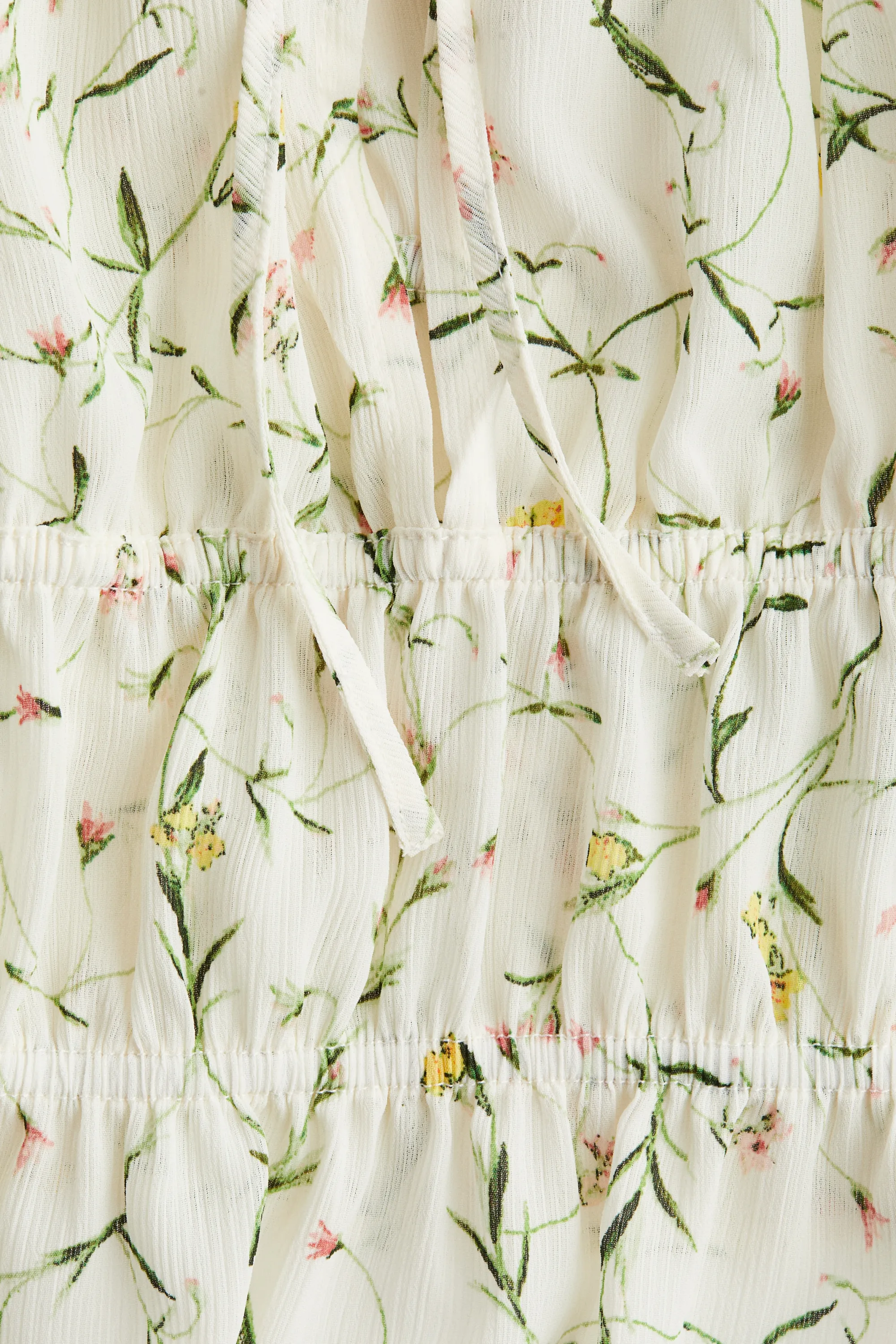 Blouse froissée - Blanc/fleuri