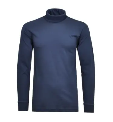 RAGMAN COL ROULE GRANDE LONGUEUR COTON Bleu foncé — photo 2