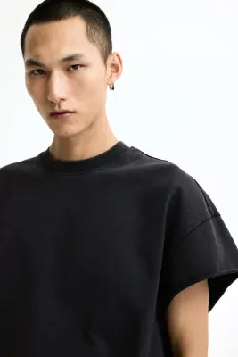 T-shirt Oversized Fit en coton - Noir — photo 1