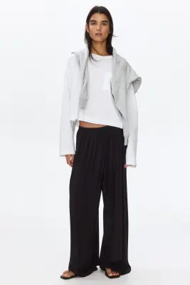 Pantalon à cordon en jersey - Marron foncé — photo 1