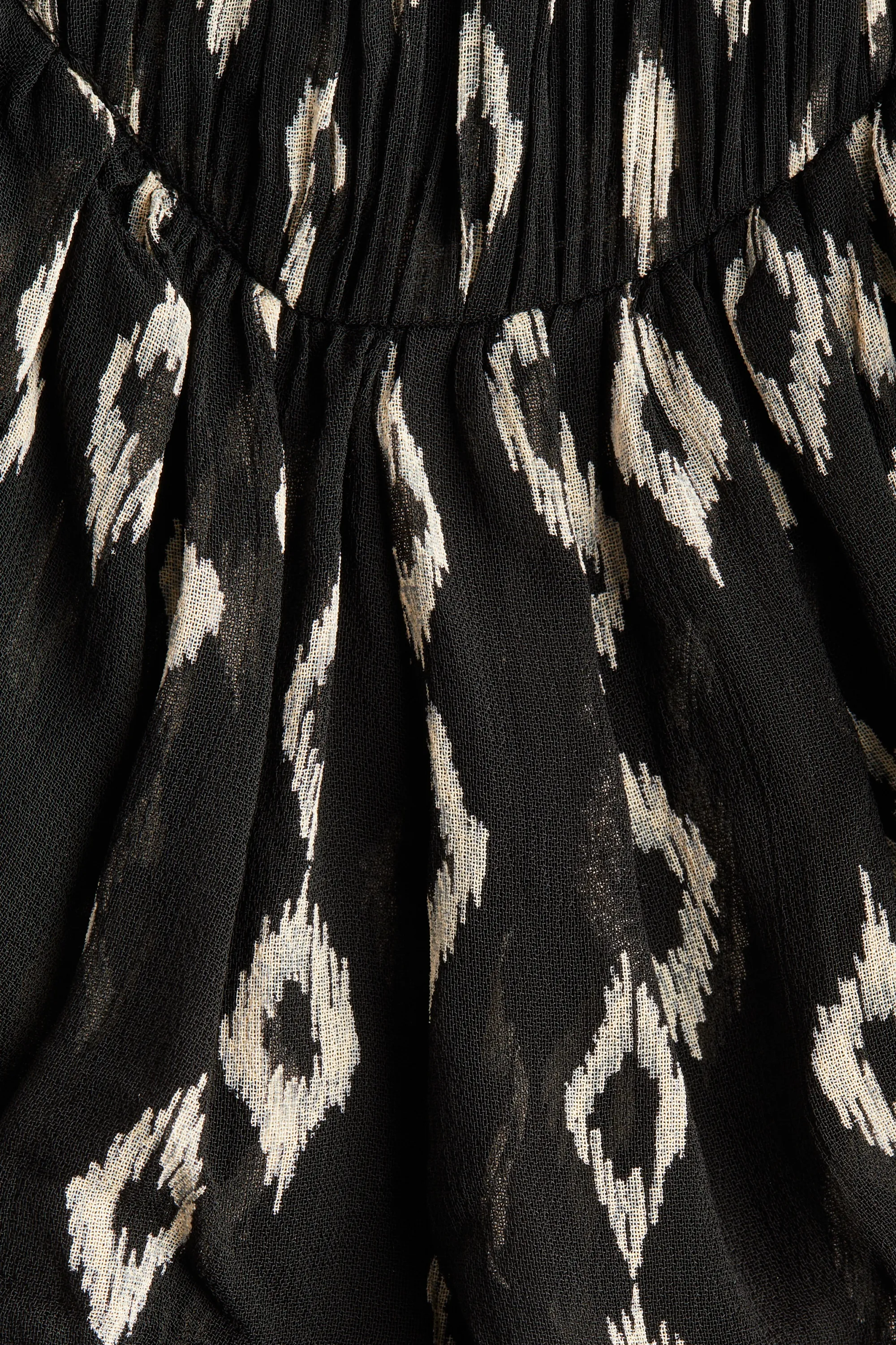 Robe tunique volantée - Black/Patterned