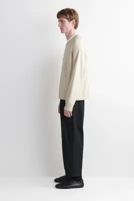 PANTALON COURT LARGE DÉCONTRACTÉ TAILLE ÉLASTIQUÉE - NOIR — photo 2